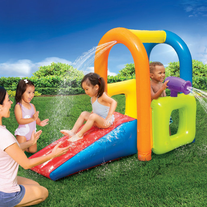 Banzai 5 X 2 Bounce House With Water Slide And Air Blower Wayfair 7944
